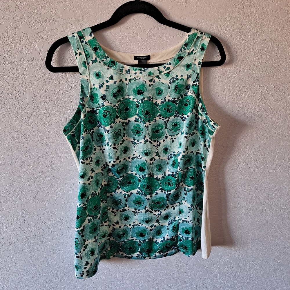 Green Floral Ann Taylor Blouse